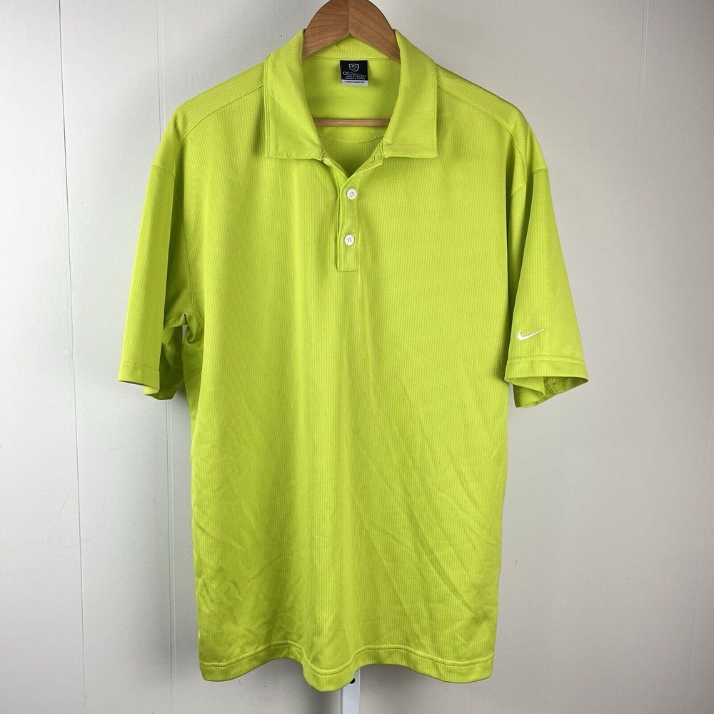 Nike Golf Sphere Dry Polo Shirt Bright Neon Green‎ Mens Size XL